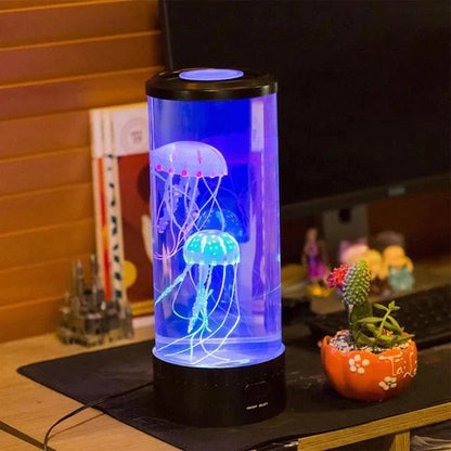Color-Changing LED Jellyfish Tank Night Light with Moving Water Effect
