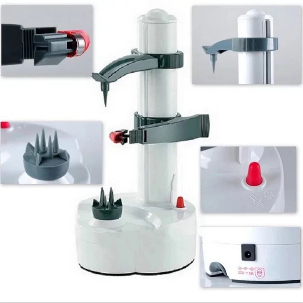 RapidRoot Electric Peeler with Safety Shutoff & Adjustable Sizing