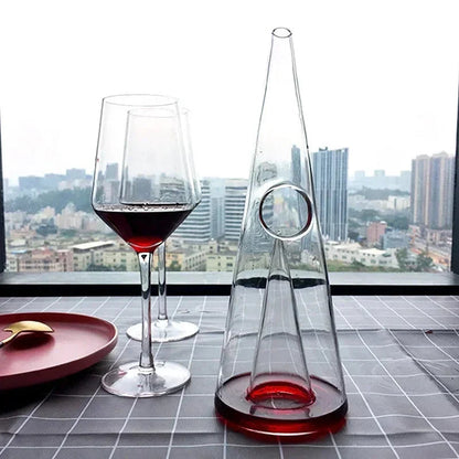 Elegant Pyramid Wine Decanter with Precision Spout - 25.3oz