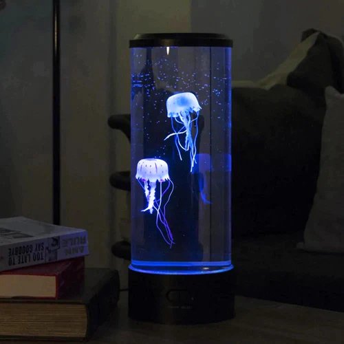 Color-Changing LED Jellyfish Tank Night Light with Moving Water Effect