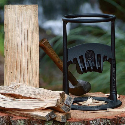 Log Splitter Tool with Forged Steel Frame and Mounting Holes for Firewood