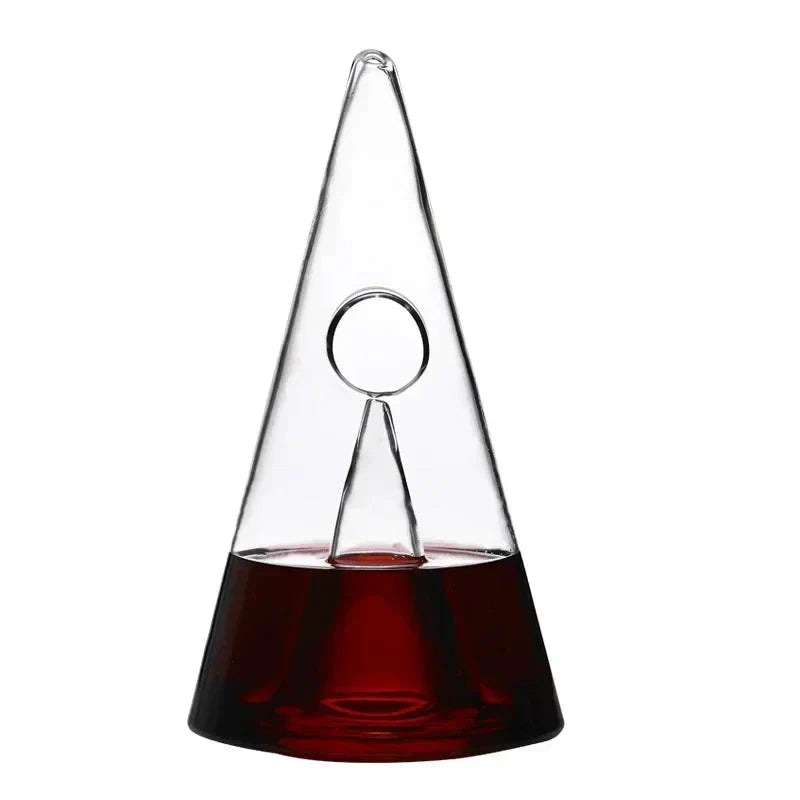 Elegant Pyramid Wine Decanter with Precision Spout - 25.3oz