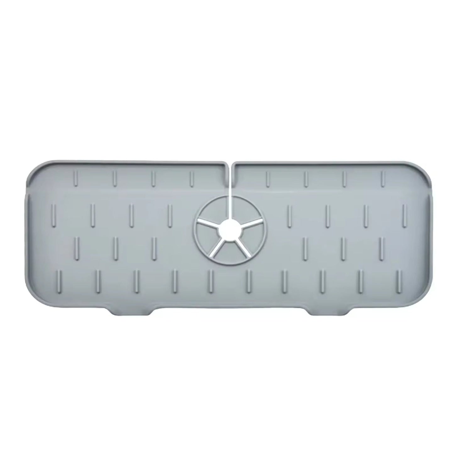 Kitchen Splash Mat in Silicone with Drainage Channels and Elevated Edge