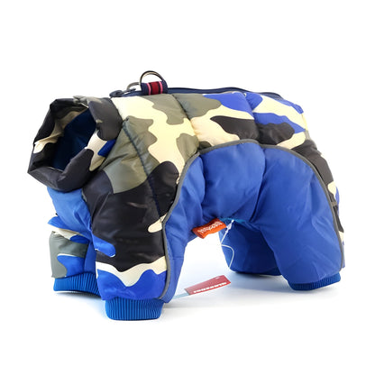 Dog Winter Coat with Back Zipper, Reflective Strip, Leash Ring – Sizes S-4XL, 7 Colors Available