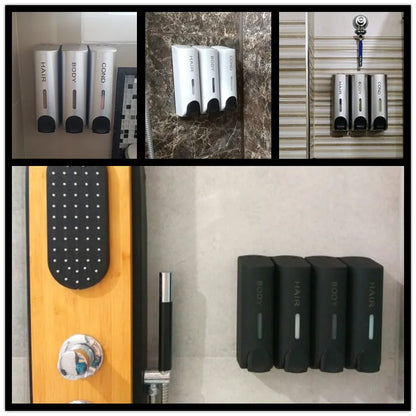 Triple Chamber Shower Dispenser for Effortless Organization