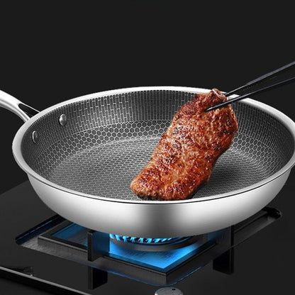 Versatile Stainless Steel Skillet with Non-Stick Pixel Design