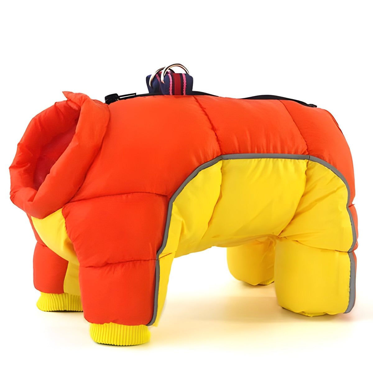 Dog Winter Coat with Back Zipper, Reflective Strip, Leash Ring – Sizes S-4XL, 7 Colors Available