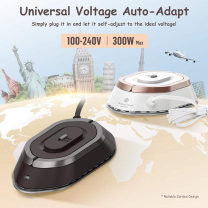 Portable Iron with Quick Heat Technology & Collapsible Handle