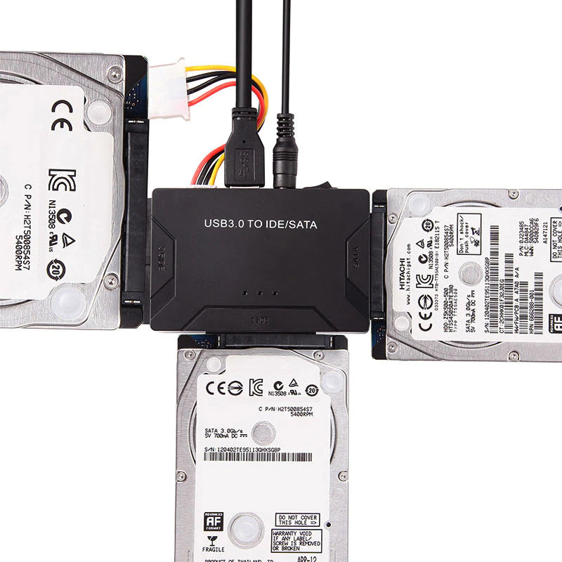 External Hard Drive Adapter for IDE and SATA – USB 3.0 Reader for 2.5 & 3.5 inch HDD, SSD, CD, DVD