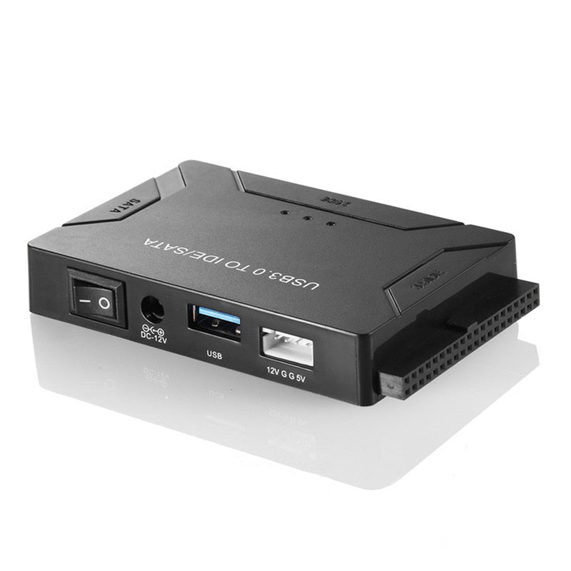 External Hard Drive Adapter for IDE and SATA – USB 3.0 Reader for 2.5 & 3.5 inch HDD, SSD, CD, DVD