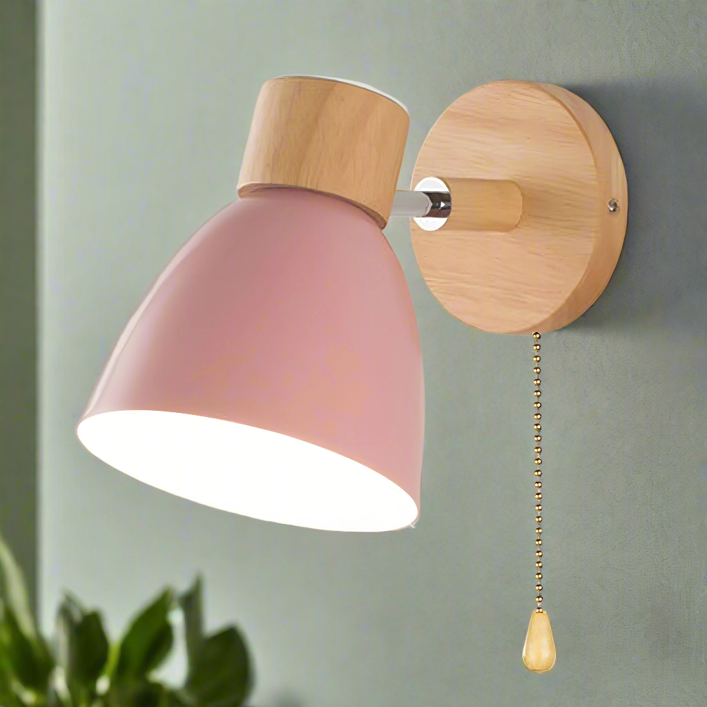 Pull Chain Switch Scandinavian Style Wall Light
