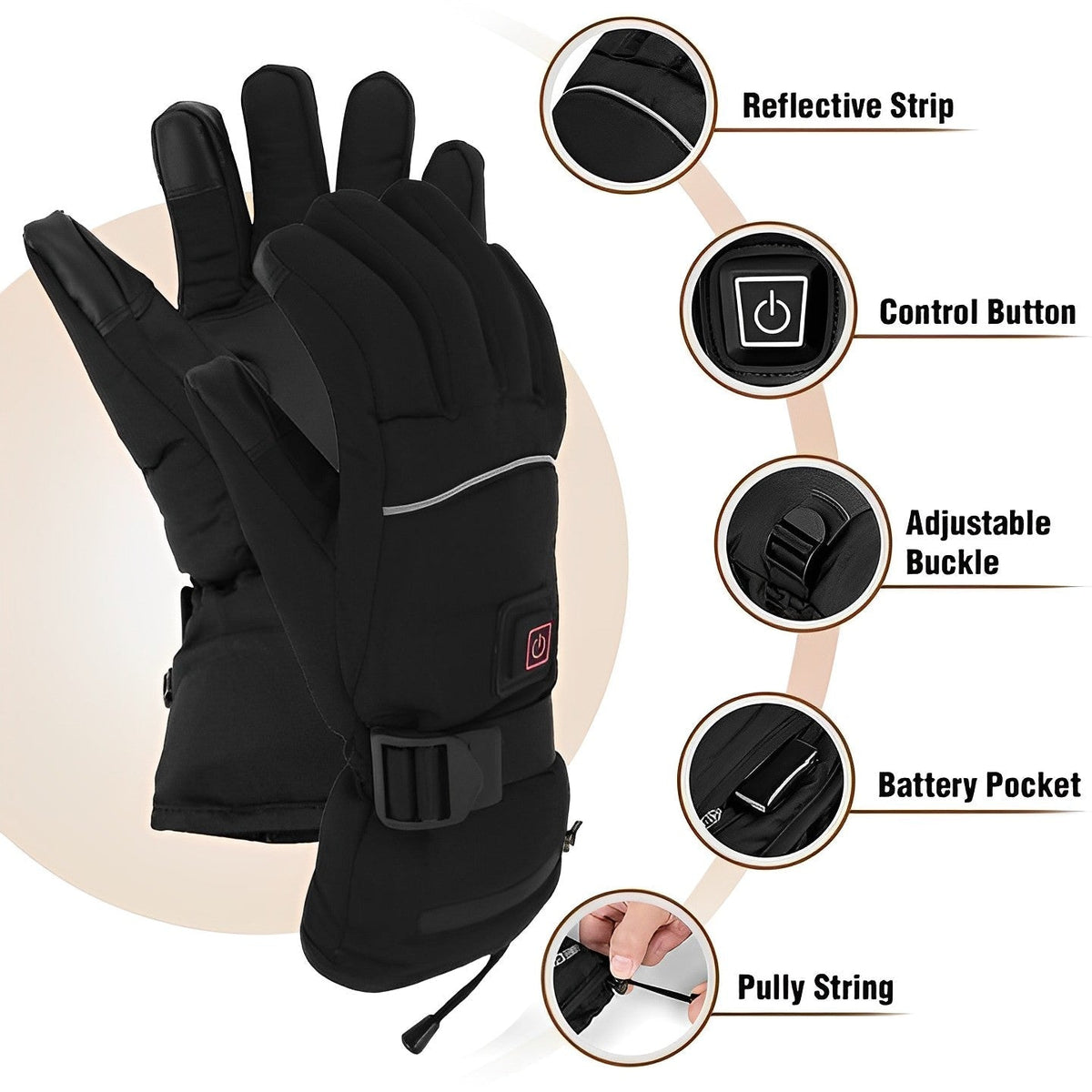 ThermoGlove Pro: USB-Powered Heated Gloves with 3 Settings