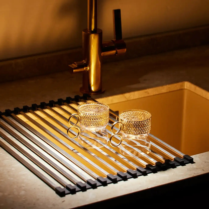 Over-Sink Dish Drying Rack with Rolling Design