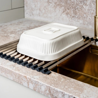 Over-Sink Dish Drying Rack with Rolling Design