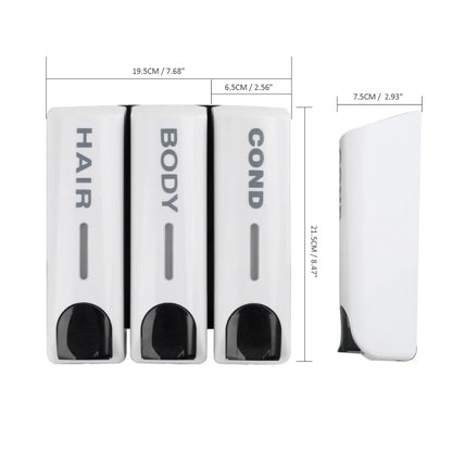 Triple Chamber Shower Dispenser for Effortless Organization