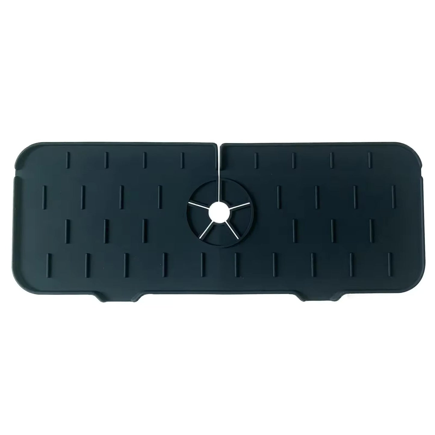 Kitchen Splash Mat in Silicone with Drainage Channels and Elevated Edge