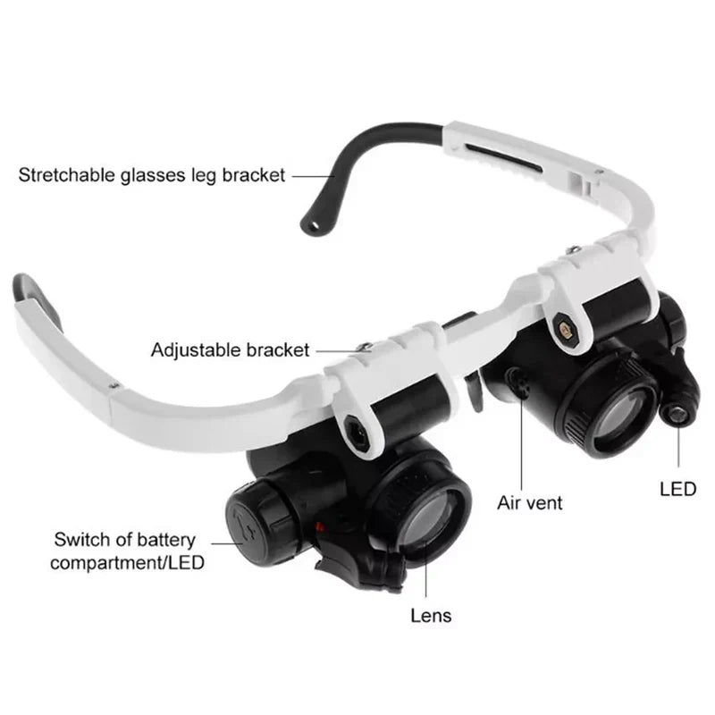 Magnifying Glasses with LED Light and Interchangeable Lenses, 8x 15x 23x