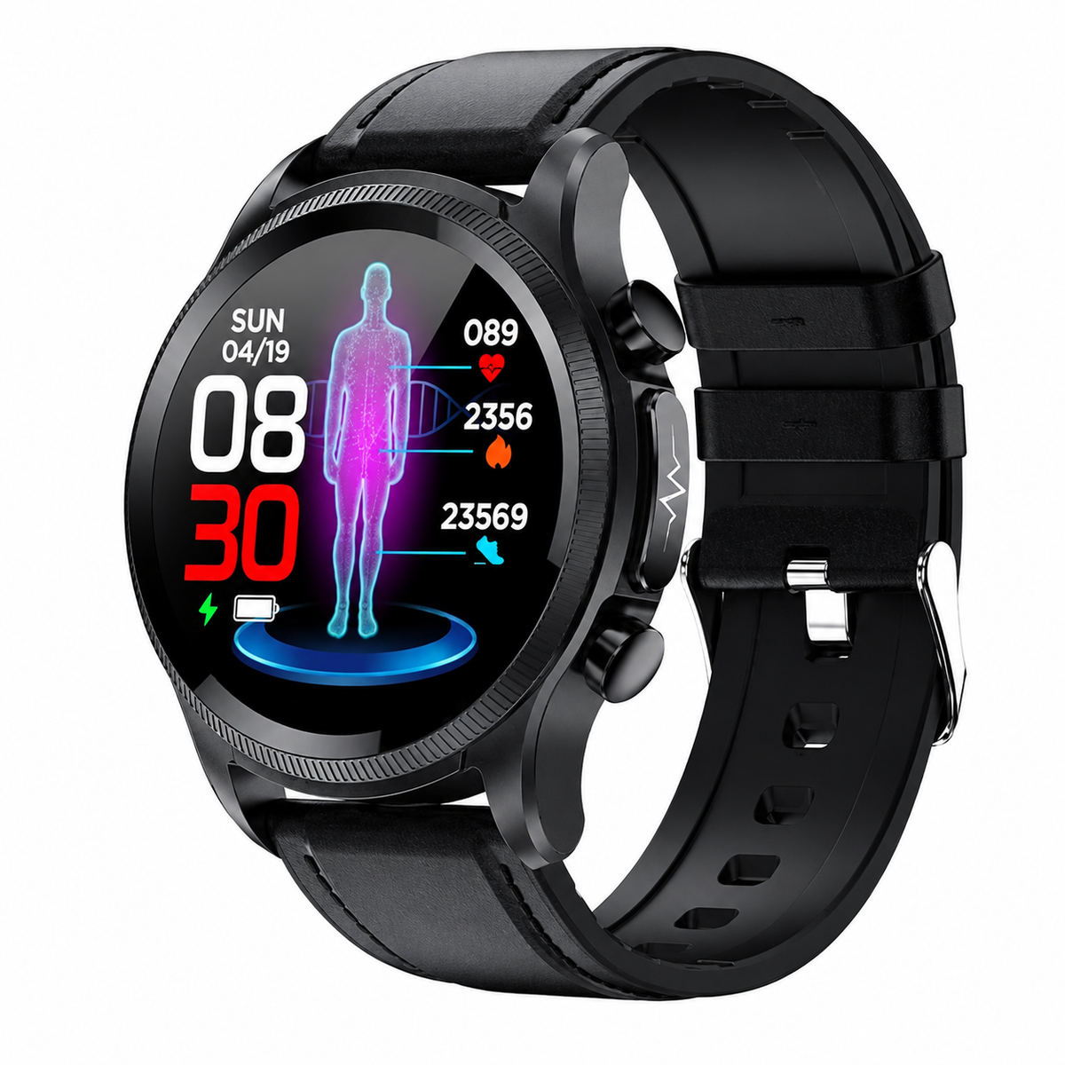 Sleek Health Monitor Watch – Fitness Tracker with Heart Rate & Glucose Tracking