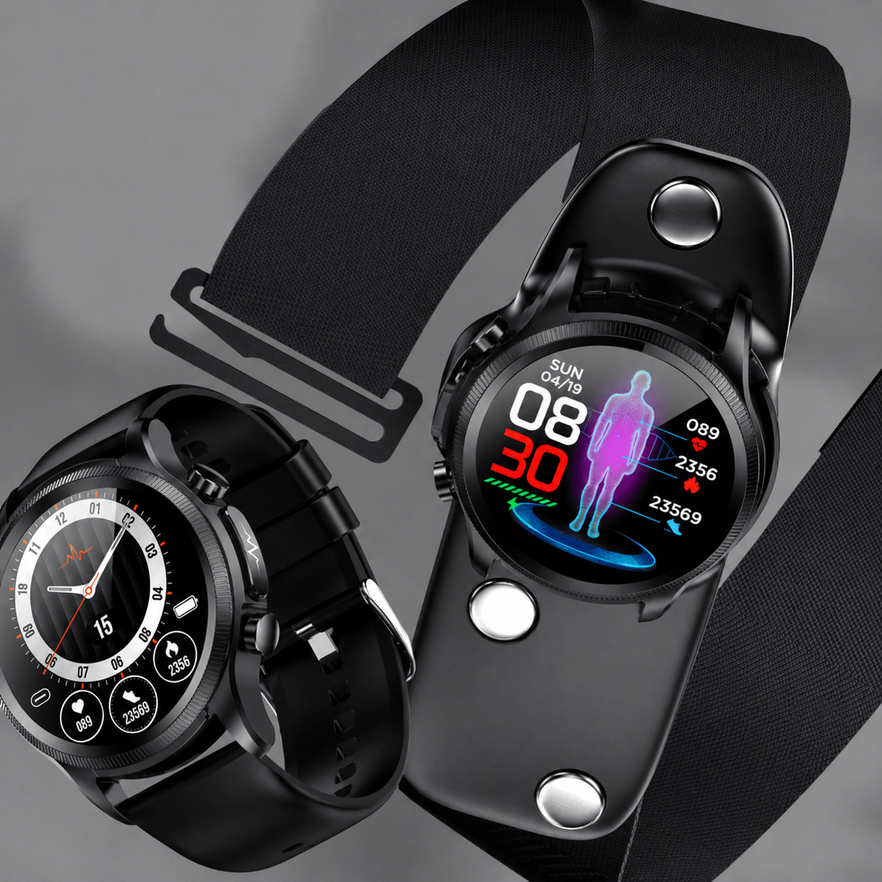 Sleek Health Monitor Watch – Fitness Tracker with Heart Rate & Glucose Tracking