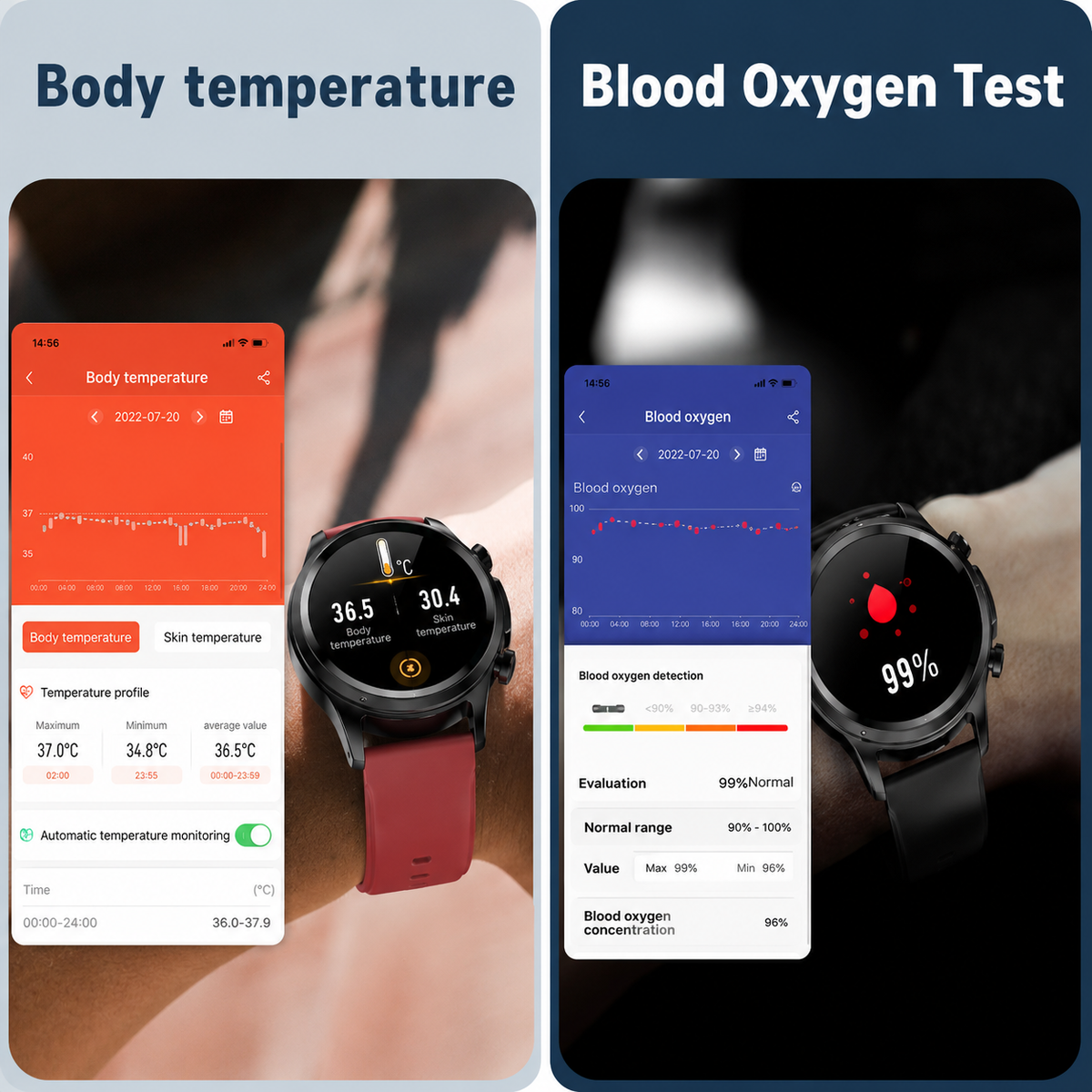 Sleek Health Monitor Watch – Fitness Tracker with Heart Rate & Glucose Tracking