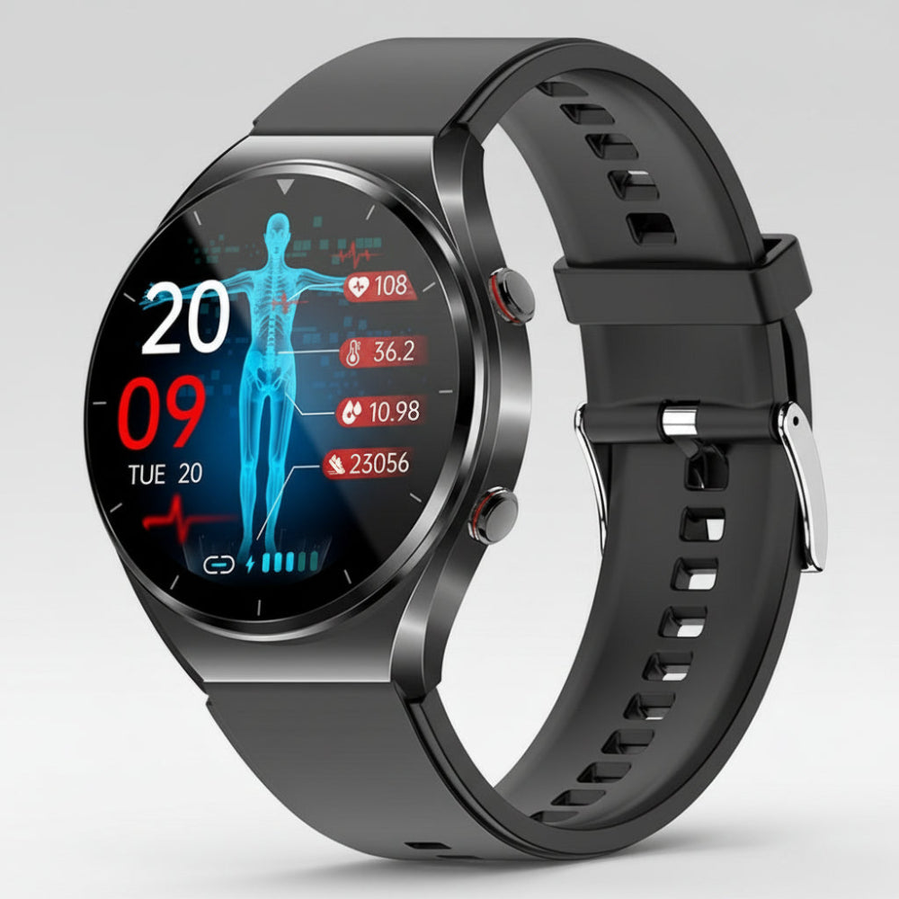 Waterproof Health Tracker Smartwatch with ECG Monitoring for Daily Use