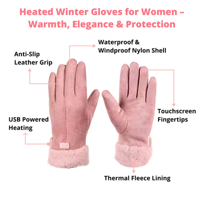 Waterproof Touchscreen Thermal Gloves for Women – USB Rechargeable