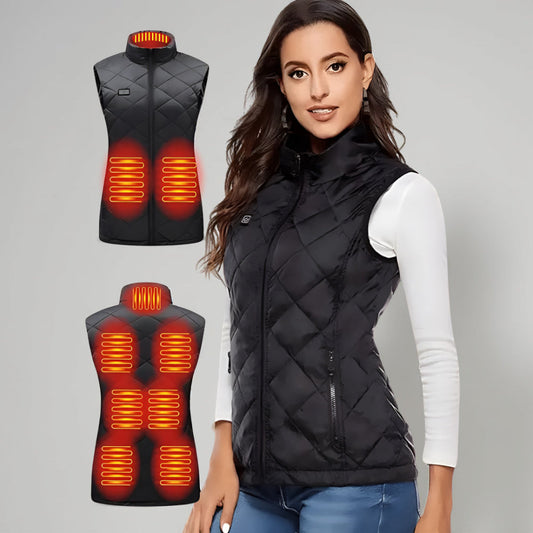 Women's Slim Fit Electric Heated Vest – 9 Heating Zones