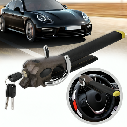 Heavy-Duty Steering Wheel Lock with Tri-Directional Security System