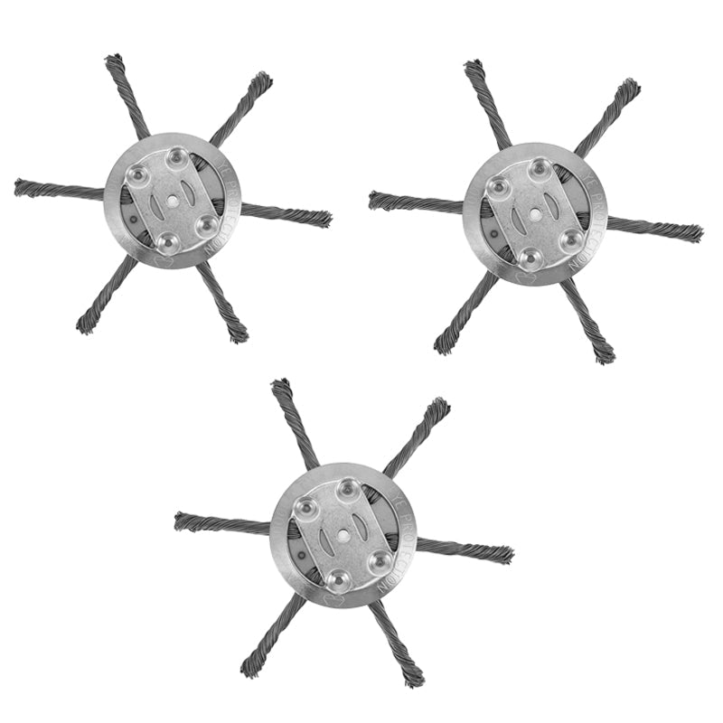Heavy Duty 6-Inch Wire Brush Head for Outdoor Cleaning Tasks