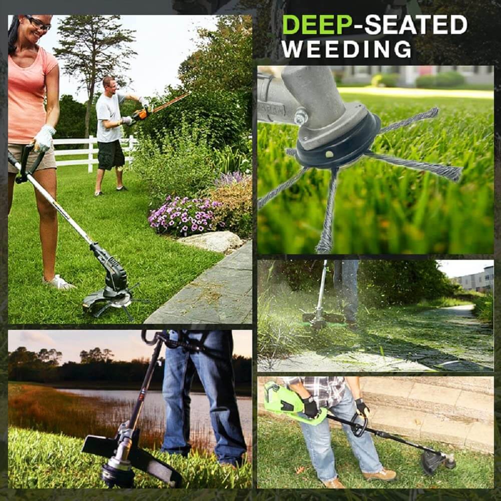 Heavy Duty 6-Inch Wire Brush Head for Outdoor Cleaning Tasks
