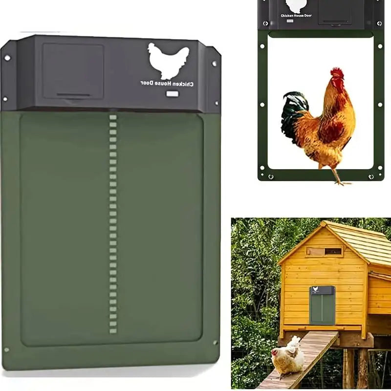 Weatherproof Poultry Access Door with Light Sensor – Automatic Chicken Coop