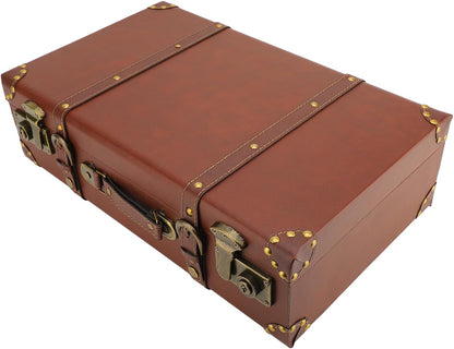 Compact Travel Overnight Bag in Vintage Leather with Alloy Lock