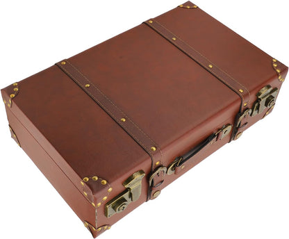 Compact Travel Overnight Bag in Vintage Leather with Alloy Lock