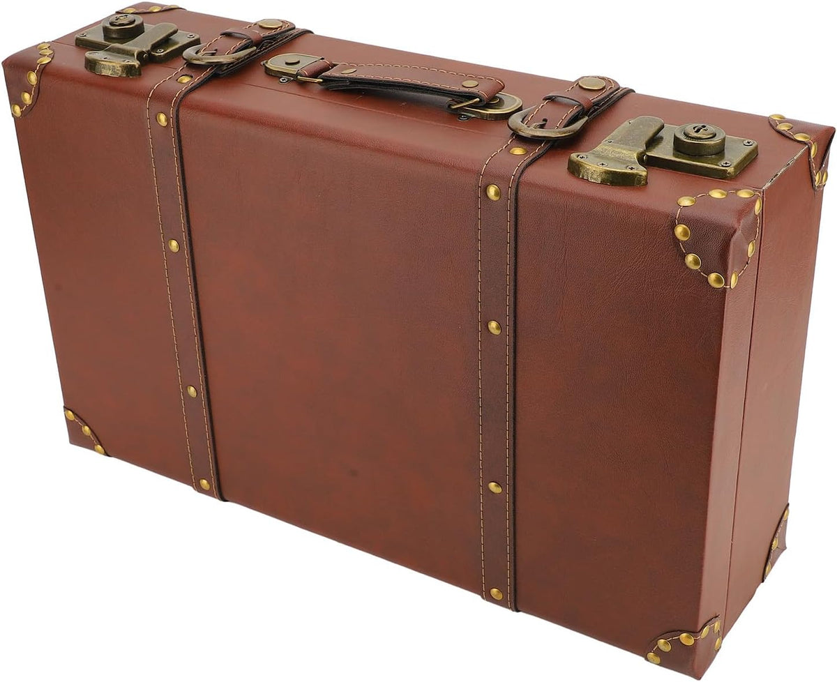 Compact Travel Overnight Bag in Vintage Leather with Alloy Lock