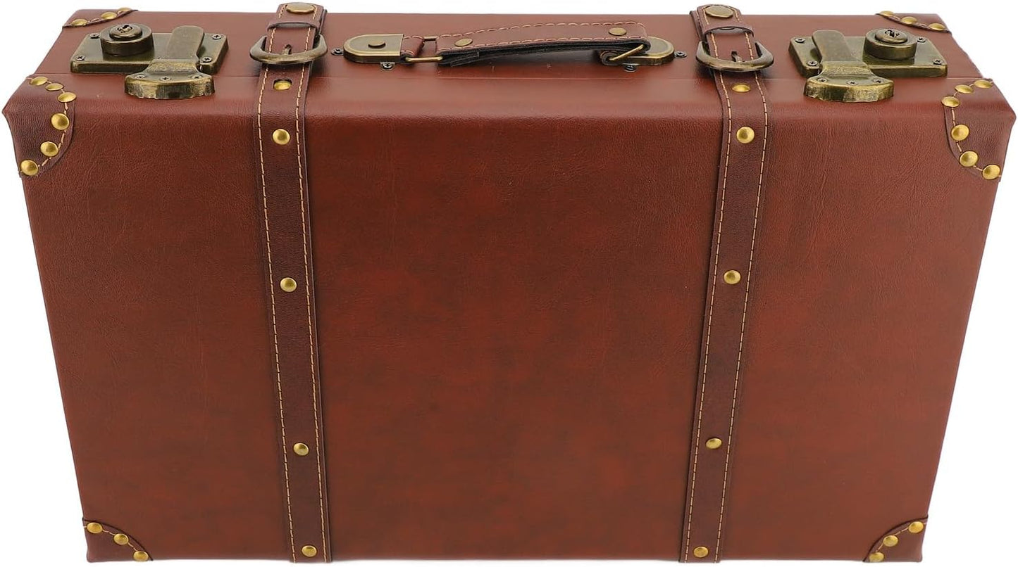 Compact Travel Overnight Bag in Vintage Leather with Alloy Lock
