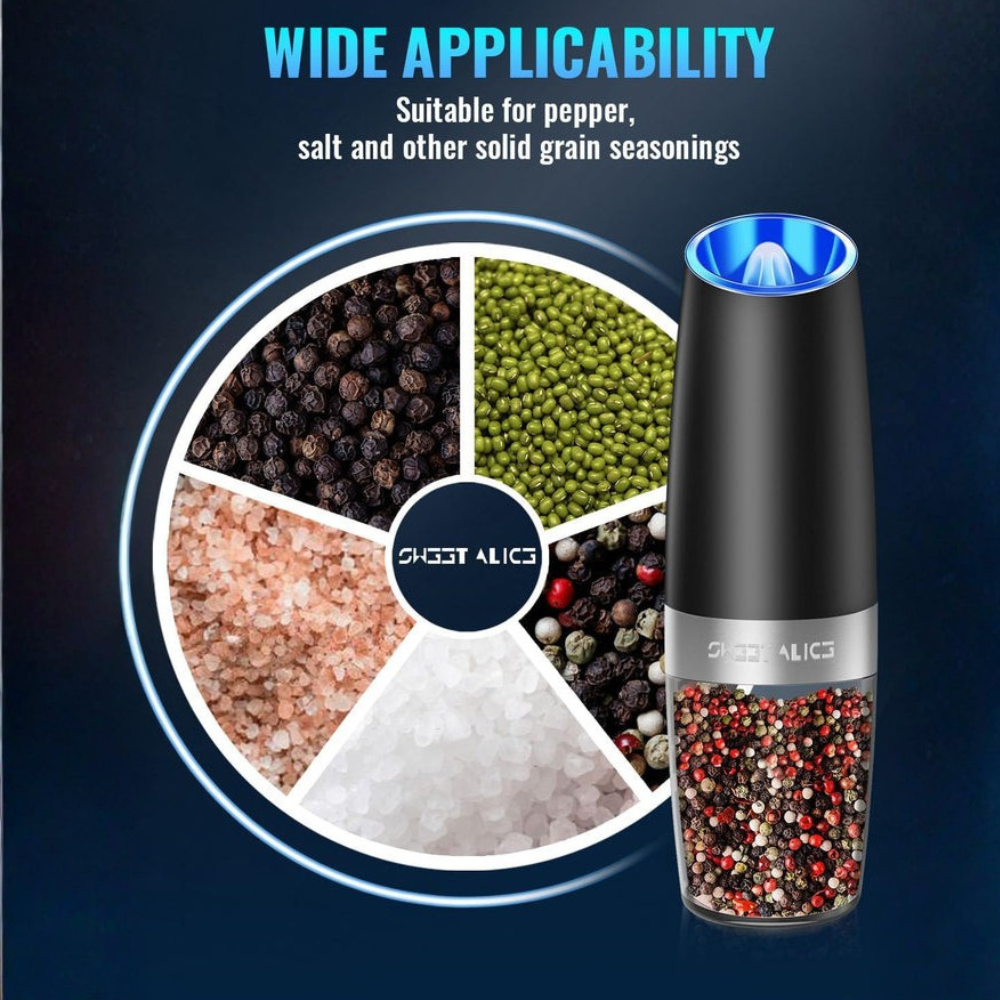 Smart Spice Mill with Gravity Activation and Custom Grind Settings