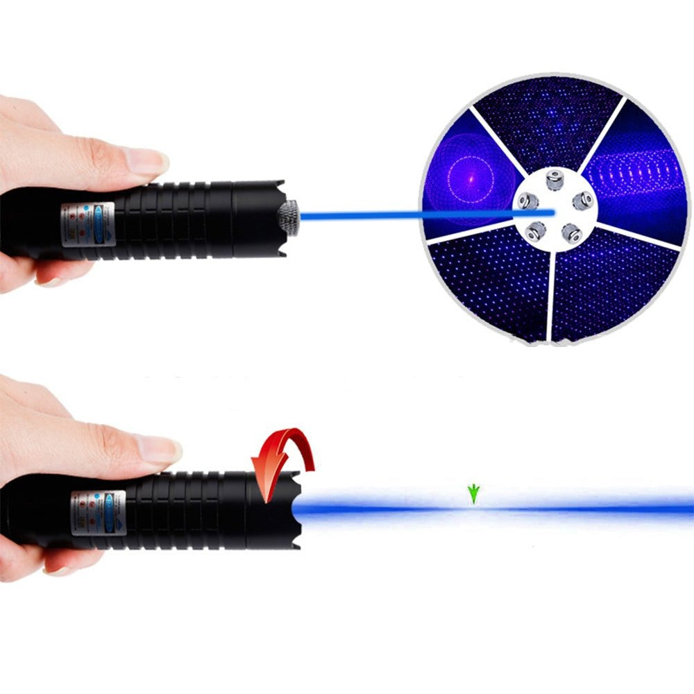 High-Efficiency Tactical Torch with Adjustable Focus Blue Light