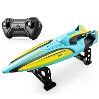Remote Control Speedboat with Dual Motors and LED Lighting for Water Play