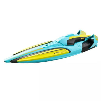 Remote Control Speedboat with Dual Motors and LED Lighting for Water Play
