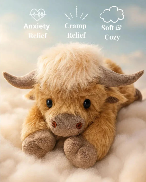 Cuddly Stuffed Highland Cow Toy | Soft Plush Animal for Hugging