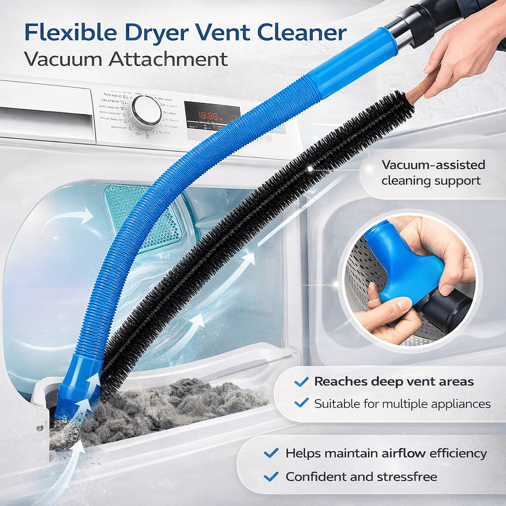 Lint Removal Tool for Dryers – Flexible and Extended Reach for Home Use