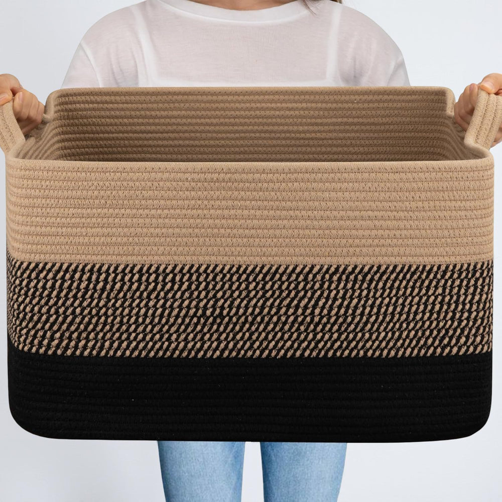 Spacious Handwoven Storage Bin with Durable Handles – Perfect for Organizing