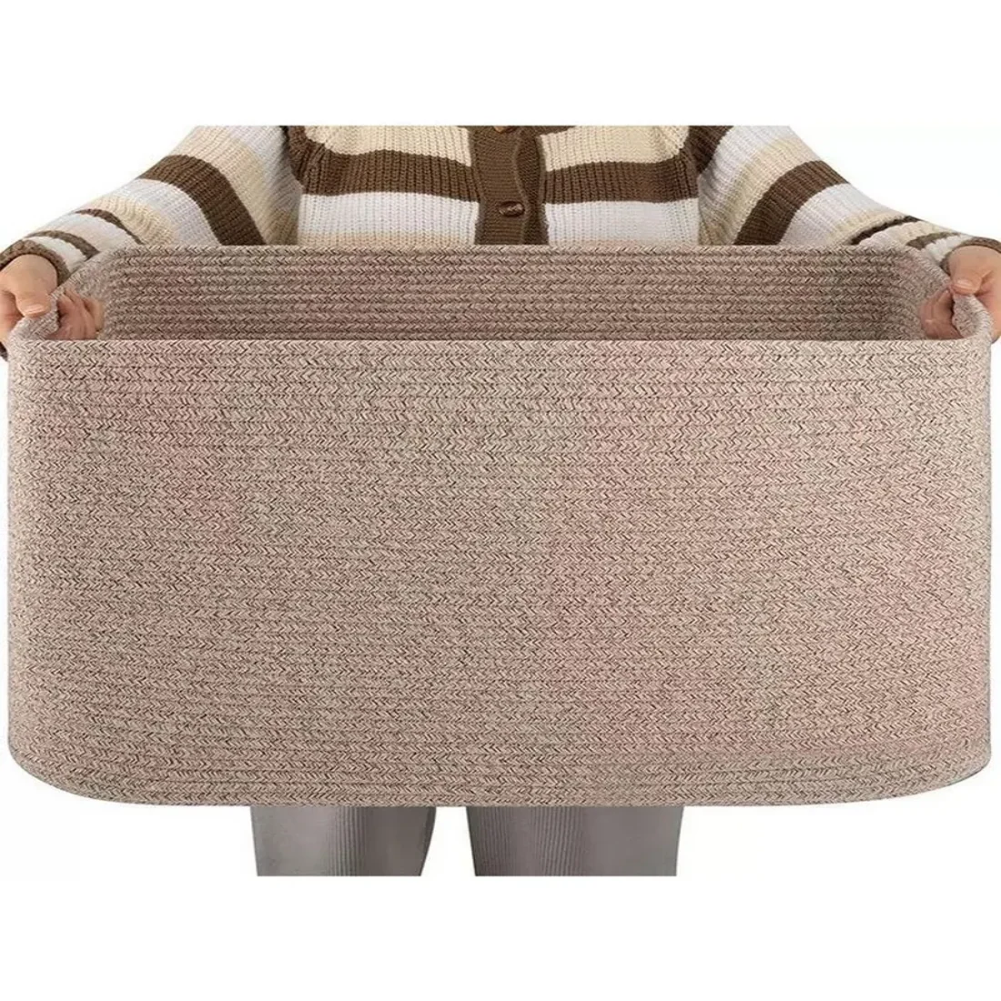 Spacious Handwoven Storage Bin with Durable Handles – Perfect for Organizing