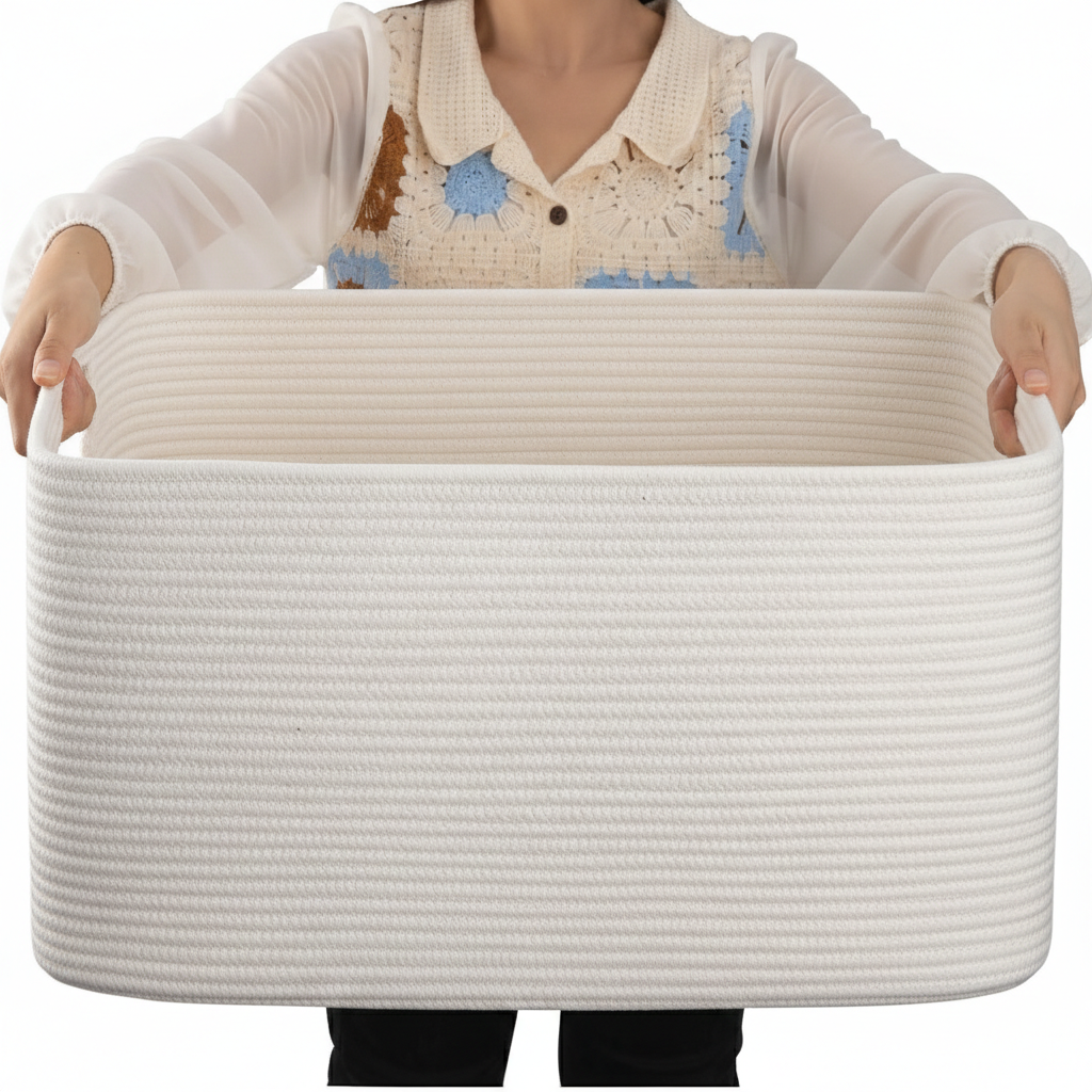 Spacious Handwoven Storage Bin with Durable Handles – Perfect for Organizing