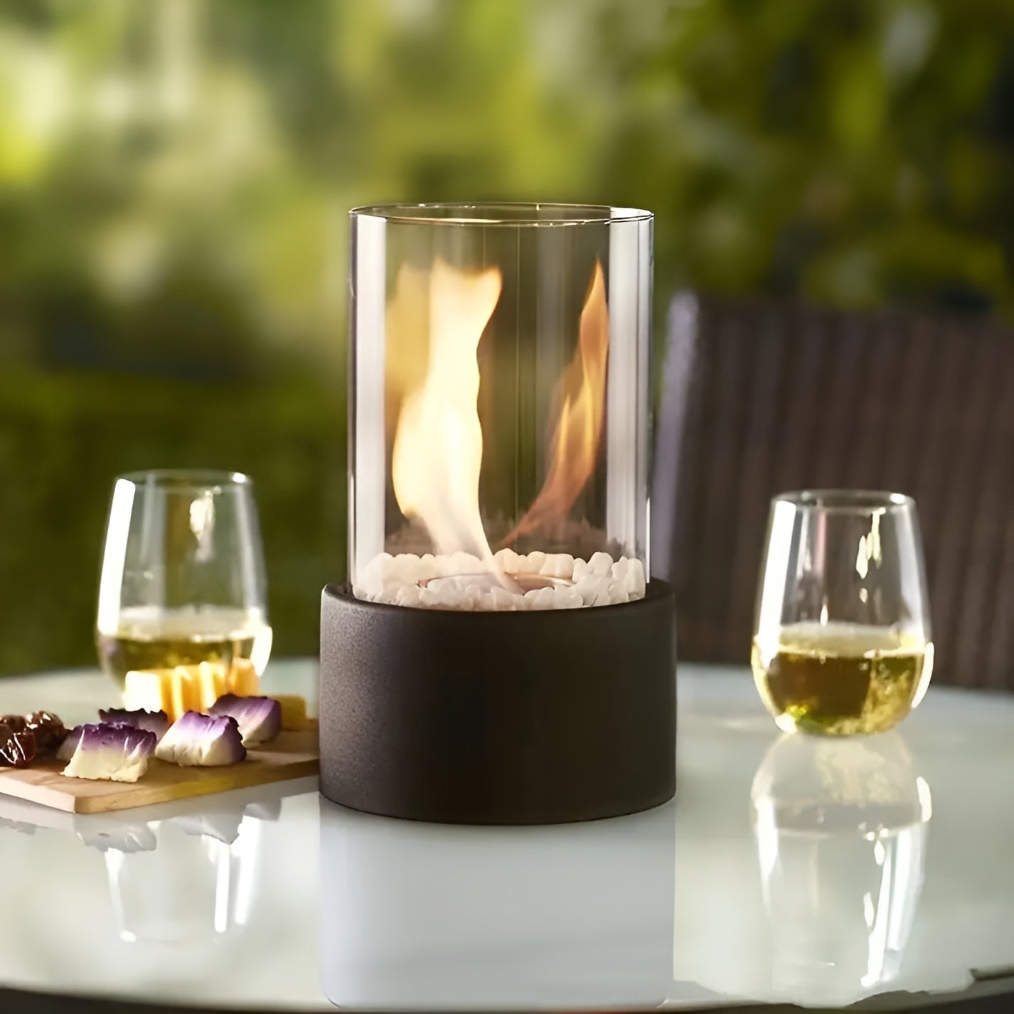 Tabletop Fire Pit - Round Design for Smokeless Flames