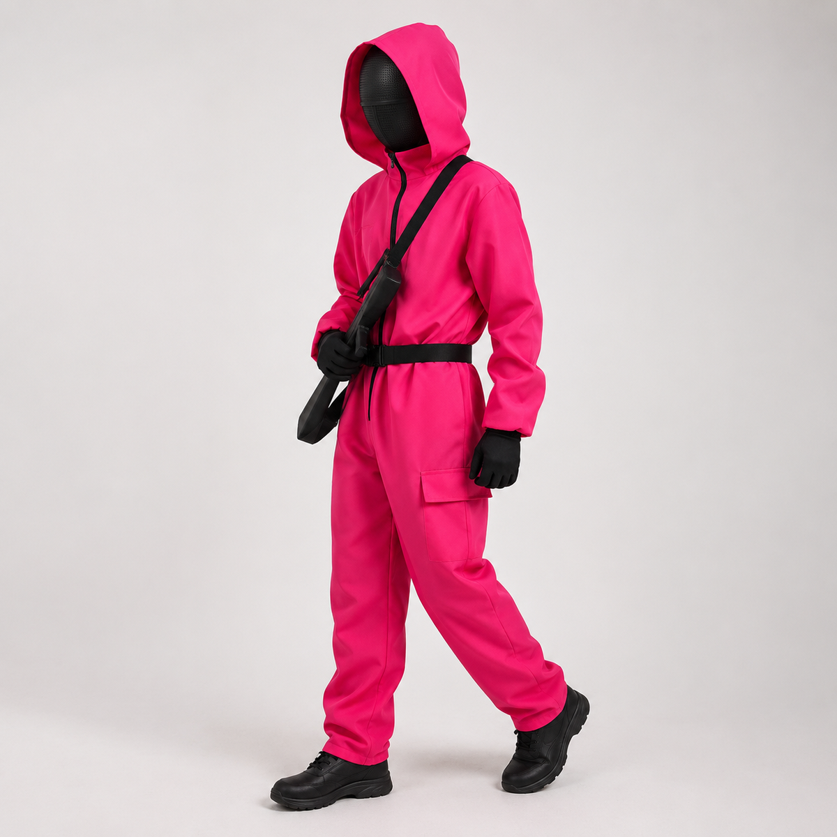 Hooded Jumpsuit and Full Face Mask Costume Set for Halloween
