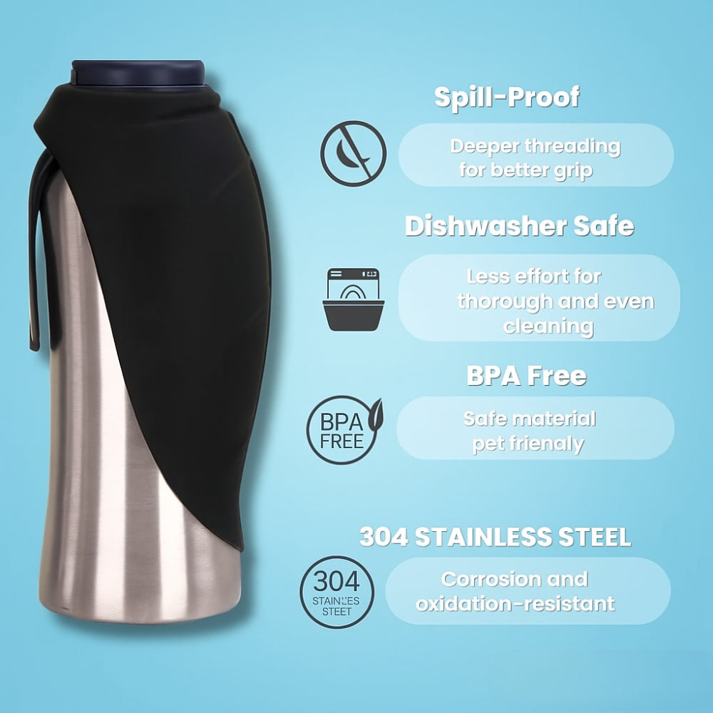 Insulated Stainless Steel Water Bottle for Dogs - Portable Hydration