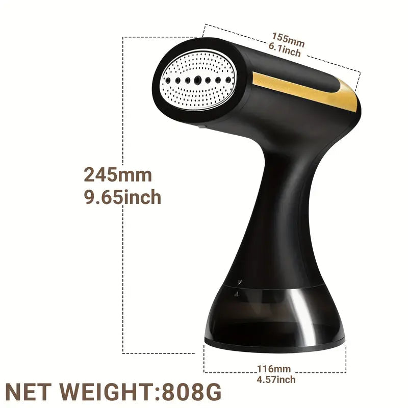 Compact Travel Garment Steamer - 1500W Power, Heats in 30 Seconds