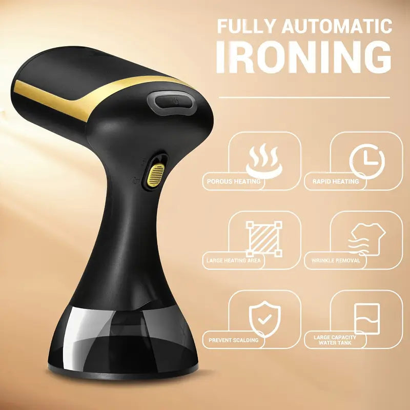 Compact Travel Garment Steamer - 1500W Power, Heats in 30 Seconds