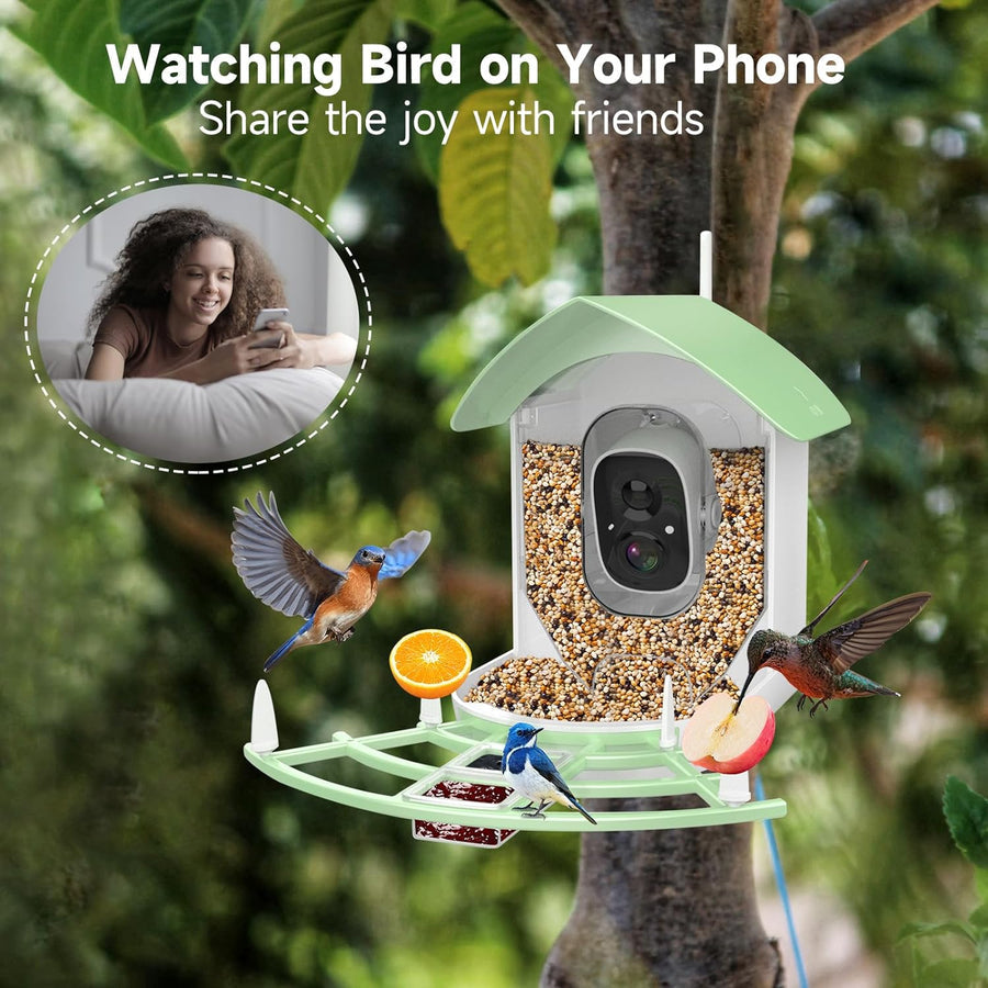AvianVision Smart Feeder Camera with Solar Power & AI Detection